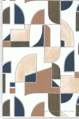 Papier peint Géométrique Marron Les Essentiels Lutèce