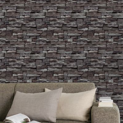 Papier peint imitation brique Arrou ardoise