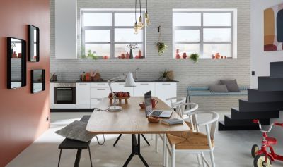 Papier peint imitation brique vinyle sur intissé Luynes GoodHome blanc