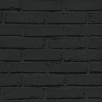 Papier peint imitation brique vinyle sur intissé Luynes GoodHome noir