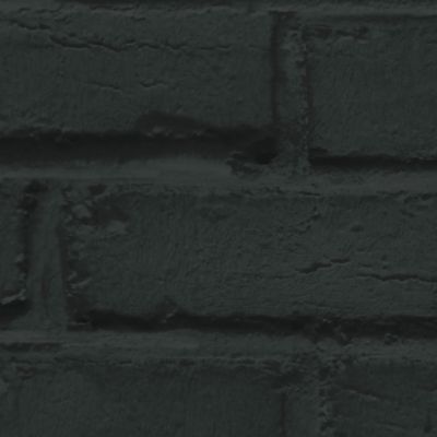 Papier peint imitation brique vinyle sur intissé Luynes GoodHome noir