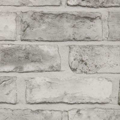 Papier peint imitation brique vinyle sur intissé Pernay GoodHome gris