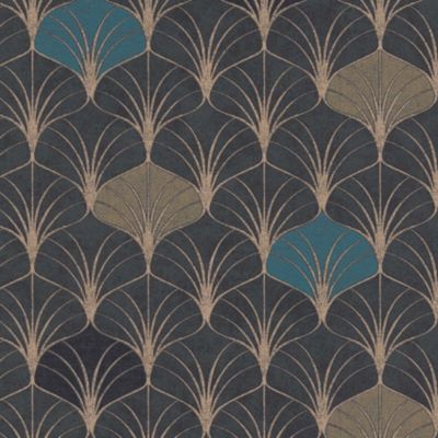 Papier peint imprimé Charleston (10mx 0.53 m - Noir)
