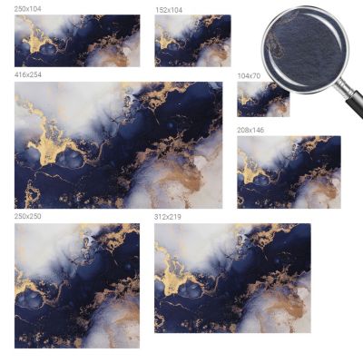 Papier Peint Industriel Tulup 312x219 cm Vagues bleu marine Pour Le Salon, Bureau, Chambre