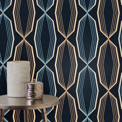Papier peint intérieur GoodHome Locrus géo bleu