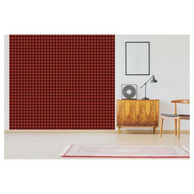 Papier peint intissé CHEMISE DE BUCHERON motifs carreaux 300 x 270 cm (LxH) - Tapisserie panoramique Made in France par Scenolia