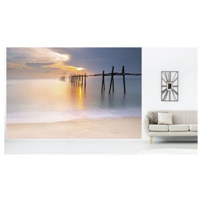 Papier peint intissé COUCHER DE SOLEIL 400 x 270 cm (LxH) - Tapisserie murale panoramique XXL, Made in France par Scenolia