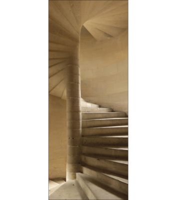 Papier peint intissé décoratif unique - 94 cm X 250 cm - Photo d'escalier de pierre ancienne pour décoration intérieure.