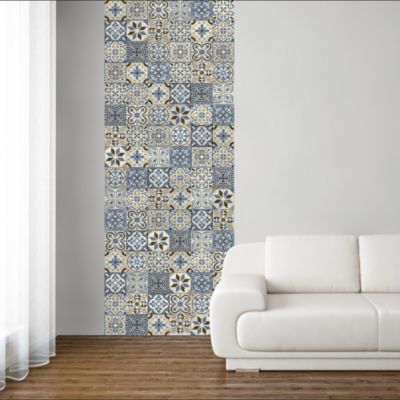 Papier peint intissé décoratif unique, style carreaux de ciment chic, 96 cm X 250 cm, look typique et élégant