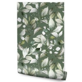 Papier Peint Intissé FEUILLES Brindilles Plantes Pour Chambre