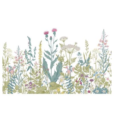 Papier peint intissé FLEURS SAUVAGES 400 x 270 cm (LxH) - Tapisserie murale panoramique XXL, Made in France par Scenolia