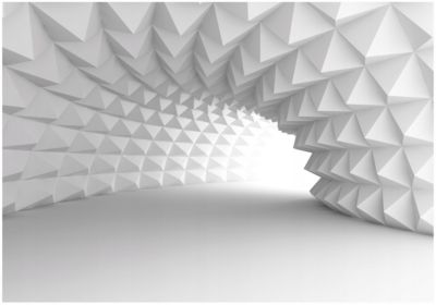 Papier Peint Intissé Panoramique 3D Abstrait Tunnel 350x250 cm - Colle Inclus - Chambre et Salon - Moderne Papier Peint