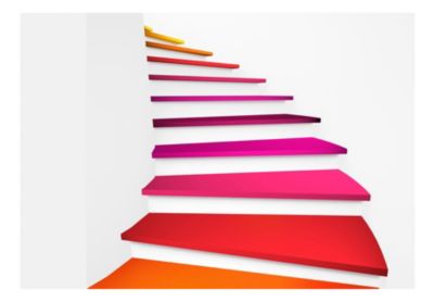 Papier peint intissé panoramique 3d et perspective colorful stairs 350x245 cm