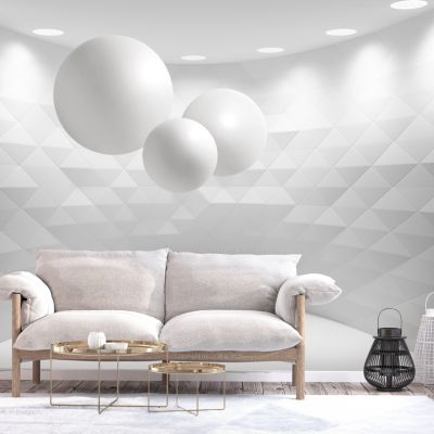 Papier peint intissé panoramique 3d et perspective geometric room 100x70 cm