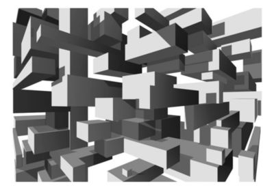 Papier peint intissé panoramique 3d et perspective grey notes 200x140 cm