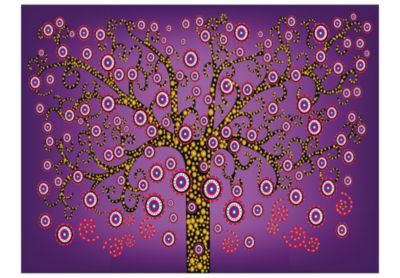 Papier peint intissé panoramique abstractions abstraction: arbre (violet) 400x309 cm