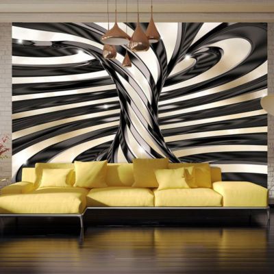 Papier peint intissé panoramique abstractions anise caramel 250x175 cm