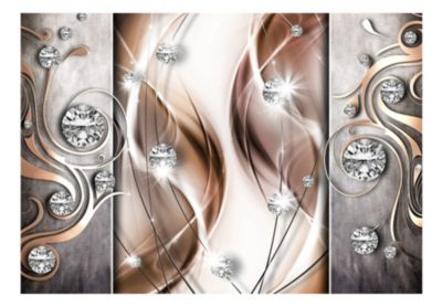 Papier peint intissé panoramique abstractions brown and diamonds 300x210 cm