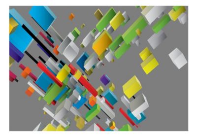 Papier peint intissé panoramique abstractions color puzzle 250x175 cm