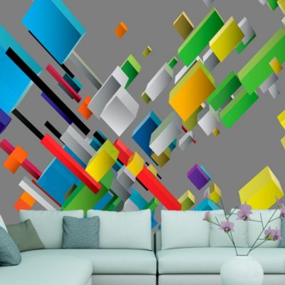 Papier peint intissé panoramique abstractions color puzzle 250x175 cm