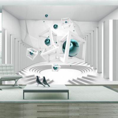 Papier peint intissé panoramique abstractions corridor of geometry 300x210 cm