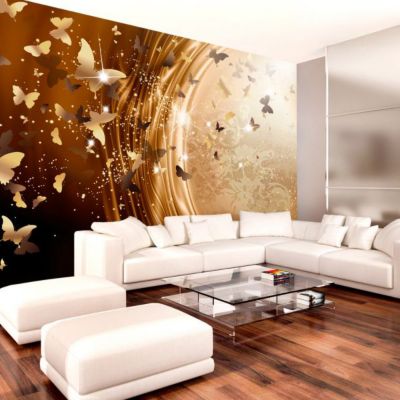 Papier peint intissé panoramique abstractions golden path 400x280 cm