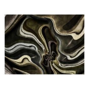 Papier peint intissé panoramique abstractions green and brown textured fractal 250x193 cm