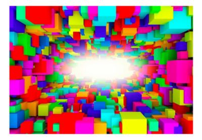 Papier peint intissé panoramique abstractions light in color geometry 250x175 cm