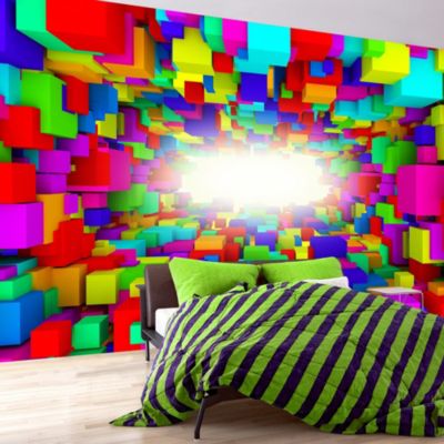 Papier peint intissé panoramique abstractions light in color geometry 250x175 cm