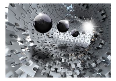 Papier peint intissé panoramique abstractions puzzle - tunnel 250x175 cm