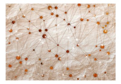 Papier peint intissé panoramique abstractions stone and gold 350x245 cm