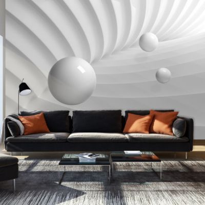 Papier peint intissé panoramique abstractions white symmetry 300x210 cm