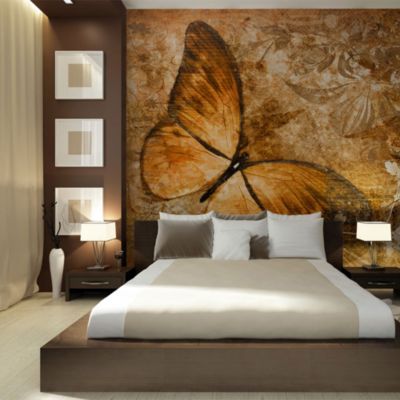 Papier peint intissé panoramique animaux butterfly (sepia) 250x193 cm