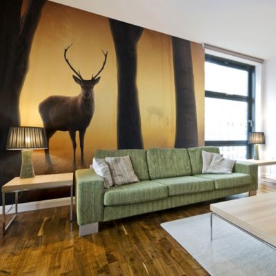 Papier peint intissé panoramique animaux deer in his natural habitat 400x309 cm