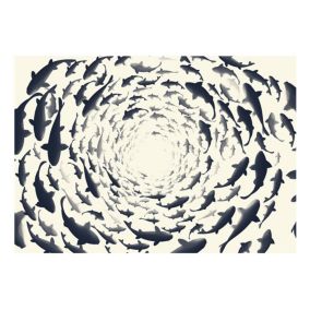 Papier peint intissé panoramique animaux fish swirl 250x175 cm