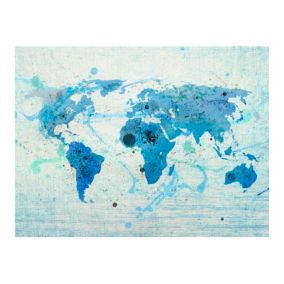 Papier peint intissé panoramique carte du monde cruising and sailing - the world map 400x309 cm