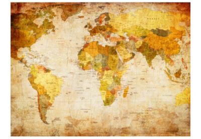 Papier peint intissé panoramique carte du monde old globe 400x309 cm