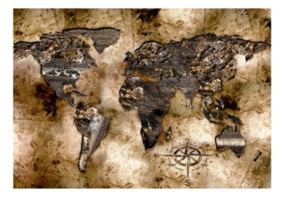 Papier peint intissé panoramique carte du monde old world map 1 400x280 cm
