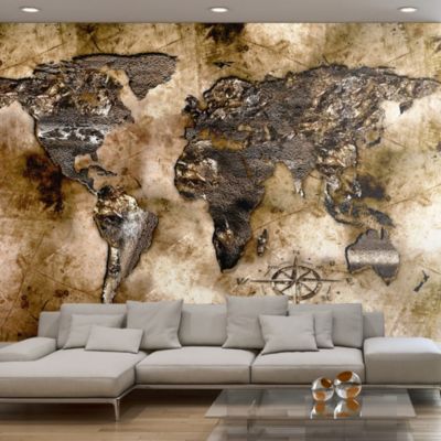 Papier peint intissé panoramique carte du monde old world map 1 400x280 cm