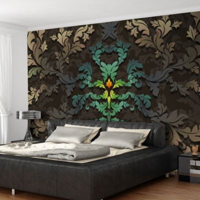 Papier peint intissé panoramique feuilles dansantes 350x245 cm