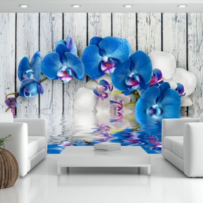 Papier peint intissé panoramique fleurs cobaltic orchid 150x105 cm