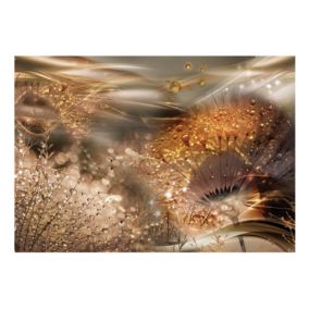 Papier peint intissé panoramique fleurs dandelions' world (gold) 400x280 cm