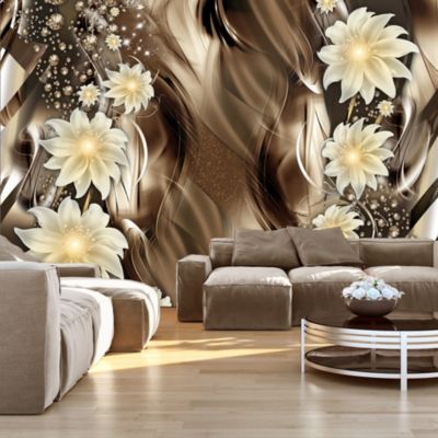 Papier peint intissé panoramique fleurs depths of bronze 150x105 cm