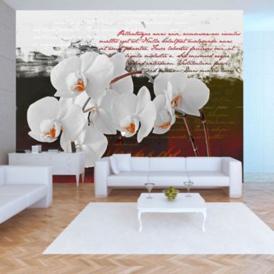 Papier peint intissé panoramique fleurs diary and orchid 150x105 cm