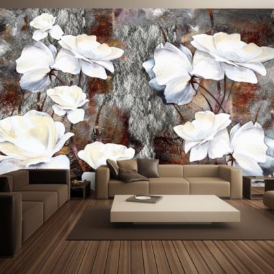 Papier peint intissé panoramique fleurs gestes timides 350x245 cm