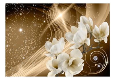 Papier peint intissé panoramique fleurs golden milky way 350x245 cm