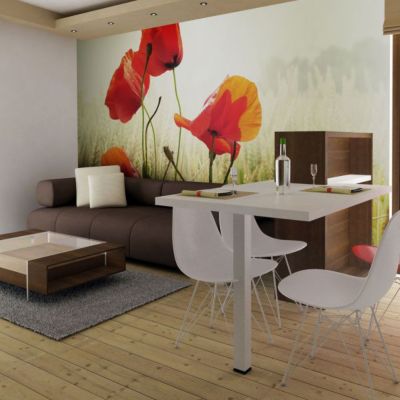 Papier peint intissé panoramique fleurs inspiré par la beauté du coquelicot 350x270 cm