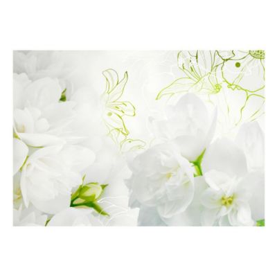 Papier peint intissé panoramique fleurs jasmine 250x175 cm
