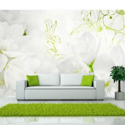 Papier peint intissé panoramique fleurs jasmine 250x175 cm