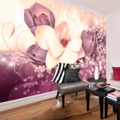 Papier peint intissé panoramique fleurs maroon charm 400x280 cm